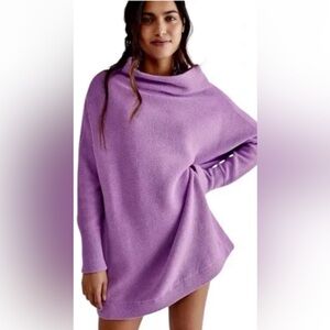 Free People $250 Slouchy Ottoman Sweater GLOWING GRAPE NWOT M